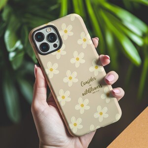 Christian Phone Case Bible Verse Phone Cover Floral Phone Accessory for iPhone 16 15 14 13 12 11 X XR XS 8 Plus Pro Max Mini Faith Gift Idea
