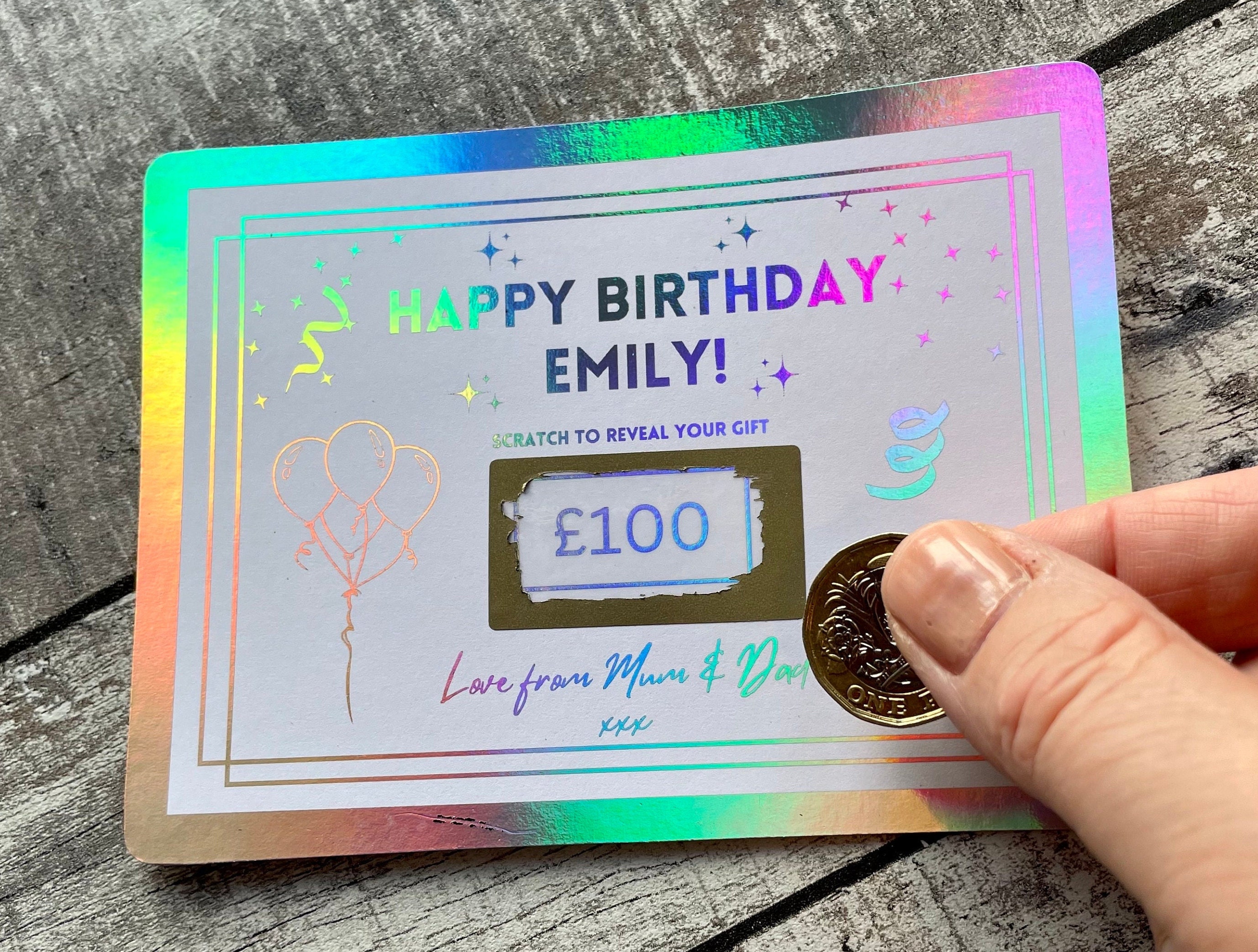 Mini Scratch off Birthday Voucher Surprise Birthday Money Voucher  