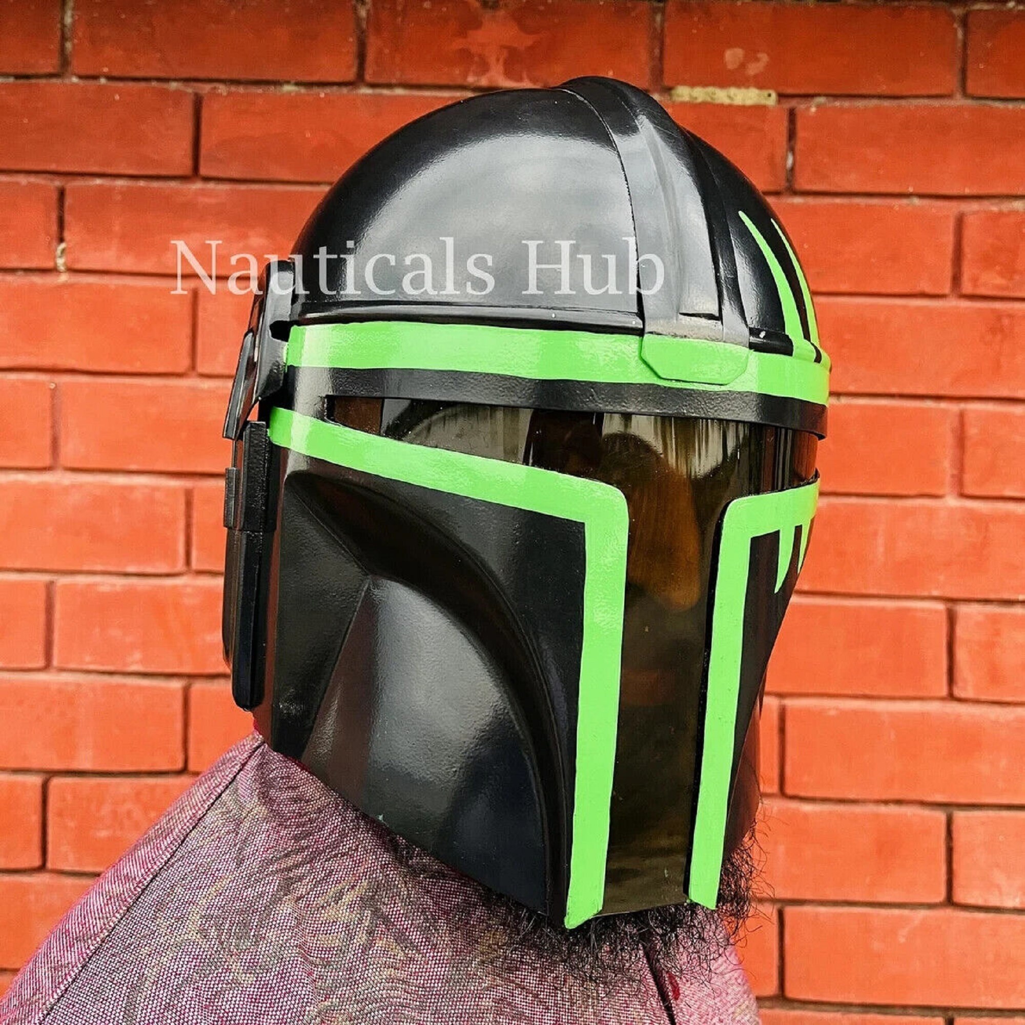 The Mandalorian Steel Helmet With Liner and Chin Strap Star Etsy