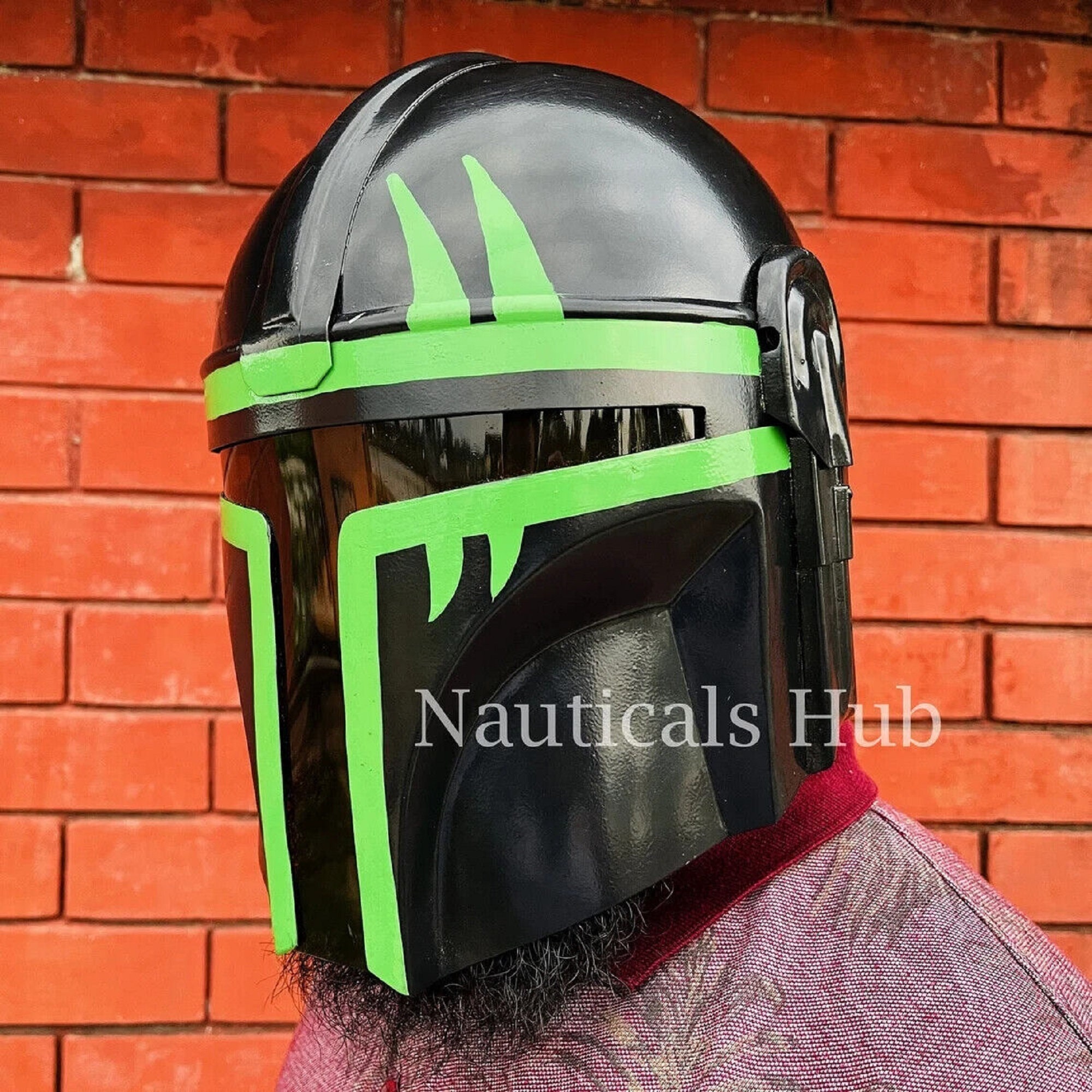 The Mandalorian Steel Helmet With Liner and Chin Strap Star Etsy