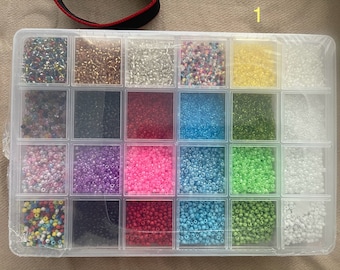 Glass seed bead jewelry making kit /bead kit set/multicolor bead kit  set