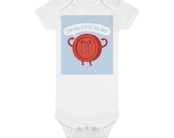 Cute as a Button Onesie® Organic Baby Bodysuit