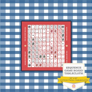 Sequence Game Tablecloth: Stylish Game Night Decor Blue & Red Buffalo Check