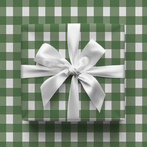 Classic Preppy Green Check Gift Wrap - Add a Pop of Pattern to Your Presents