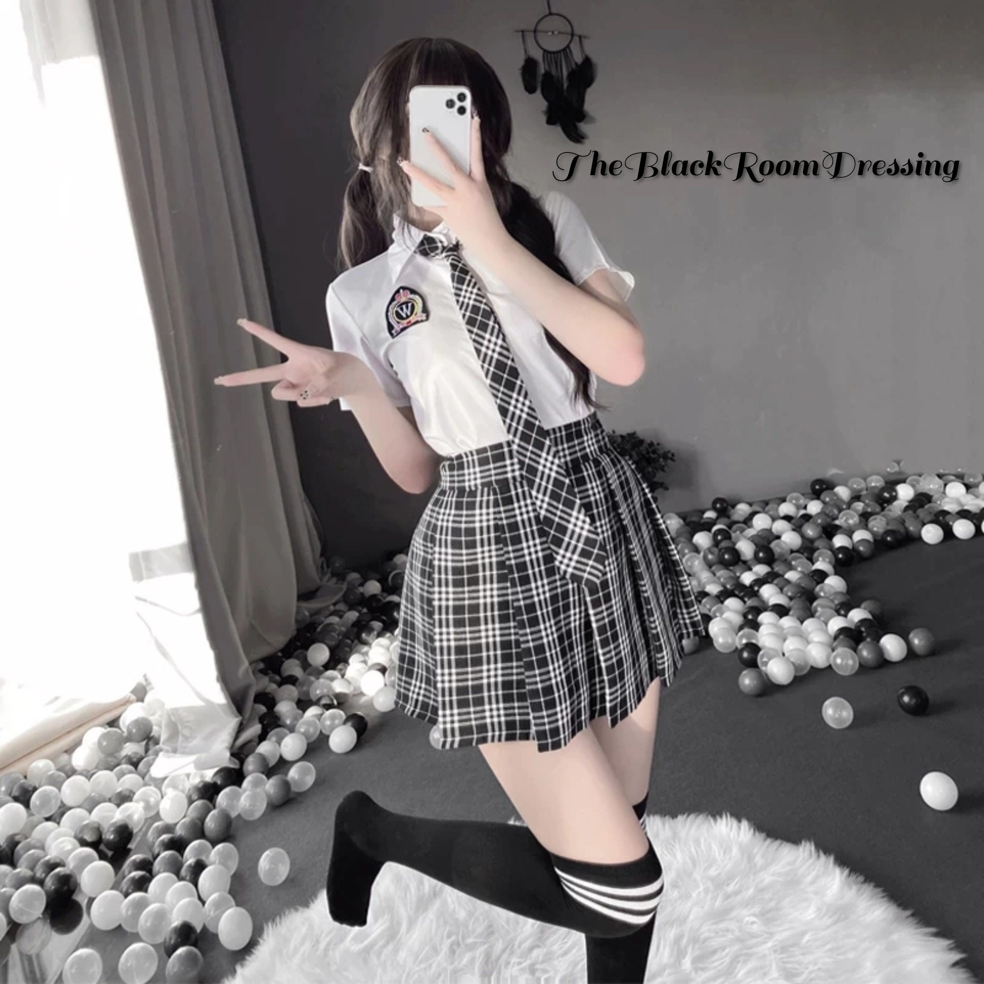 Anime school girl choker black school uniform red eyes Anime HD  wallpaper  Peakpx