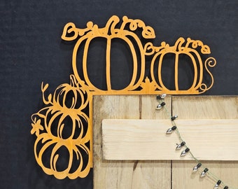 Fall Pumpkins Door and Window Trim Frame, Stained, Painted, or Both, Autumn Decor, Reversible, Fall Leaves, Wall Decor Seasonal