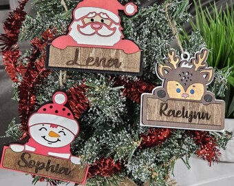 Personalized Christmas Character Ornaments (approx. 3.5x3.5 inches)Custom Holiday Decor, Customizable Christmas Tree Ornament, Perfect Gift