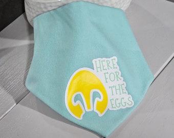 Blue "Here for the Eggs" Easter Pet Bandana