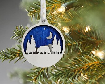 Handcrafted Wooden Animal Ornaments | Rustic Christmas Decor Hand-Painted, Layered Ornament, Christmas Gift, Animal Decor, Holiday Shopping