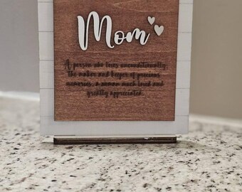 Rustic Wooden Mom Sign - Heartfelt Gift for Mom