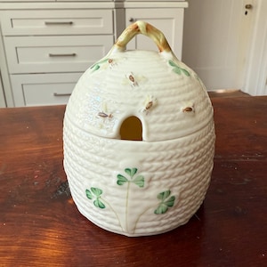 Belleek Honey Pot - Etsy