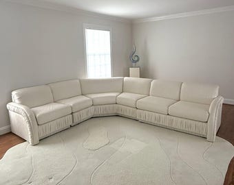 Vintage Post Modern Fully Uphostered Sculpted Sectional Sofa