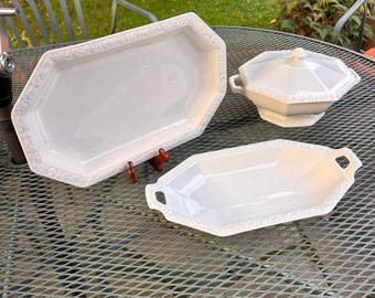 Rosenthal Maria White Collection: Assembled Set of China Platters and Casserole