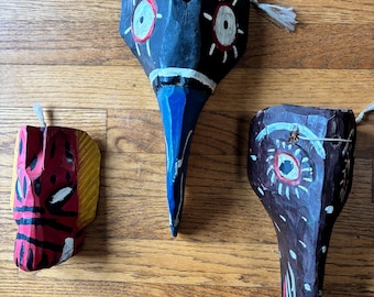 Vintage Painted Mexican Folk Art Masks Sold Individually