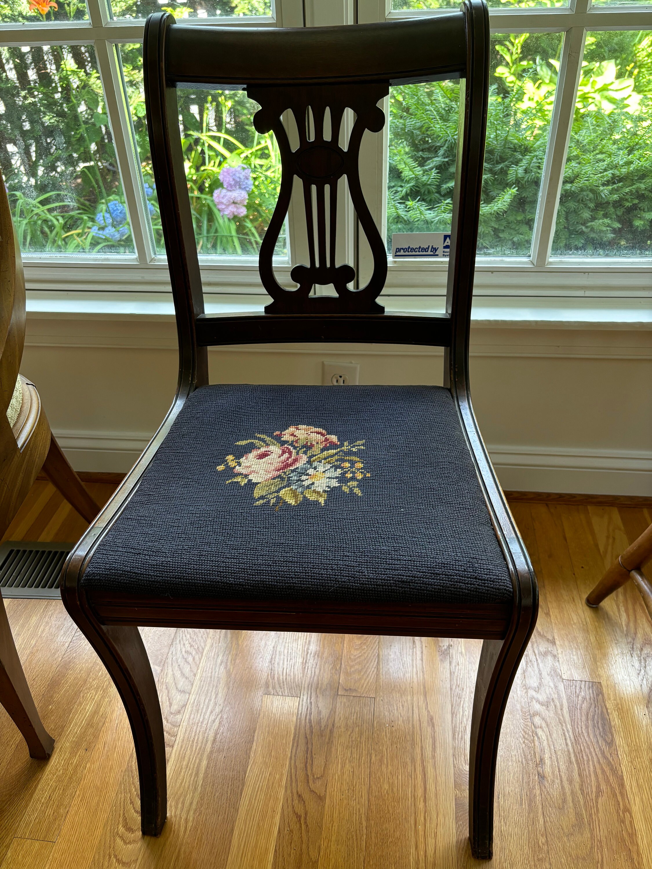 管429☆イギリス製☆アンティーク☆リラLyreバックチェア☆ダイニングチェア Early 20th Century Antique Mahogany Lyre Back Chair With