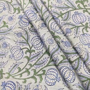 Beautiful block print Fabric Indian Hand Block Print Running Fabric Handmade cotton Fabric Sanganeri Cotton Garment Materials By The Yard