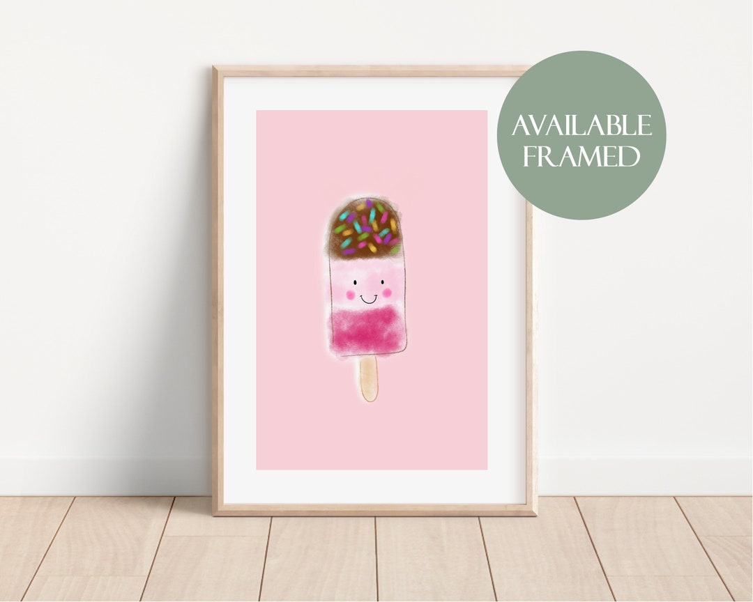 Pink Layered Ice Lolly Art Print for Kids Nursery Decor Etsy