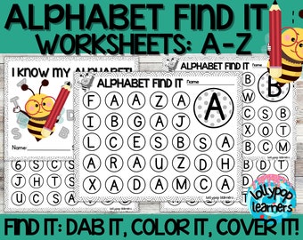 Trova le lettere dell'alfabeto: fogli di lavoro per attività, valutazione prek, riconoscimento delle lettere ABC, coloralo, asilo nido, abilità motorie fini