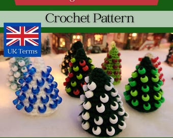 Beaded Fidget Christmas Tree Crochet Pattern, UK Terms (Digital Download)