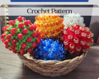 Beaded Stress Ball Crochet Pattern, No-Sew Crochet, Crochet Fidget Toy Pattern, Quick Crochet, Stress Ball Crochet, Market Prep Crochet