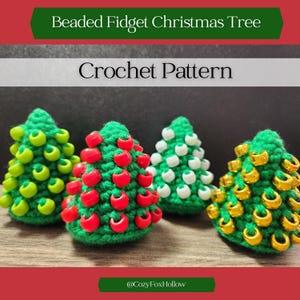 Beaded Fidget Christmas Tree Crochet Pattern, No-Sew (Digital Download)