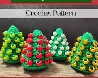 Beaded Fidget Christmas Tree Crochet Pattern, No-sew Crochet, Market Prep Crochet Patterns, Crochet Fidget Toy Pattern, Crochet Village