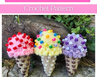 Beaded Fidget Ice Cream Cone Crochet Pattern, No-Sew Crochet, DIY Fidget Toys, Sensory Toy Crochet Pattern, Plush Food Crochet Pattern PDF