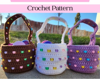 Beaded Easter Basket Crochet Pattern, Mini Spring Basket (Digital Download)