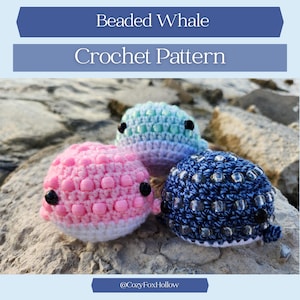 Beaded Fidget Whale Crochet Pattern, No-Sew Crochet, Market Prep Crochet Patterns, Crochet Fidget Toy Pattern, DIY Fidget Toys Crochet