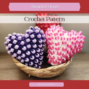 Beaded Heart Amigurumi Crochet Pattern, Sensory Fidget Toy (Digital Item)