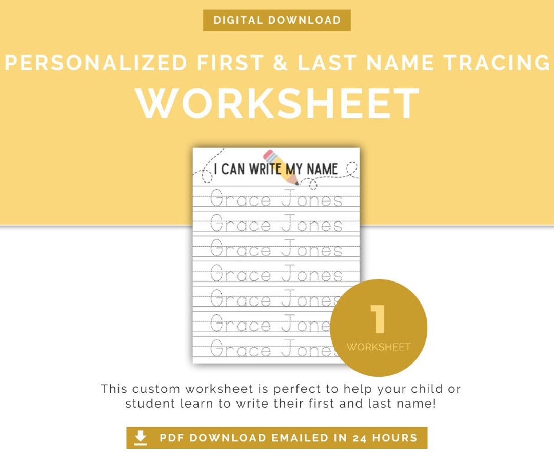 Custom Tracing Worksheet Personalized Name Tracing - Etsy