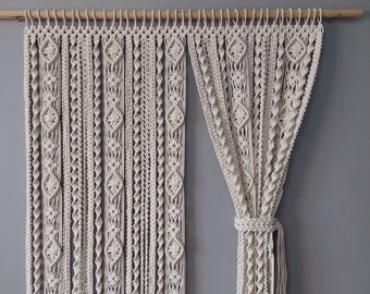 Customizable size macrame curtain, room divider, handmade, curtain for door or window