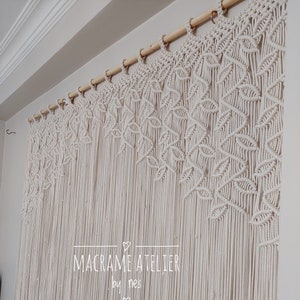 Macrame curtain wedding backdrop boho wall customizable macrame wall hanging closet room divider