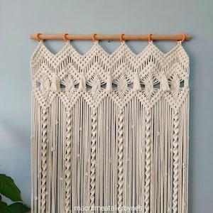Handmade Macrame Curtain, Customizable Size, Living Room Decoration, Country Home Decor