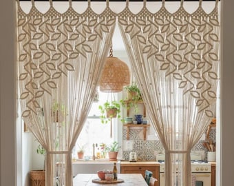 Large Macrame Curtain, Room Divider, Home Decor, Handmade  Boho Wall Hanging