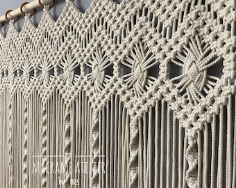 Handmade Macrame Curtain, Pattern, Room Divider, Customizable Size