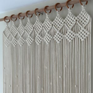 Handmade Macrame Curtain,  Boho Doorway Hanging, Custom Size and Color