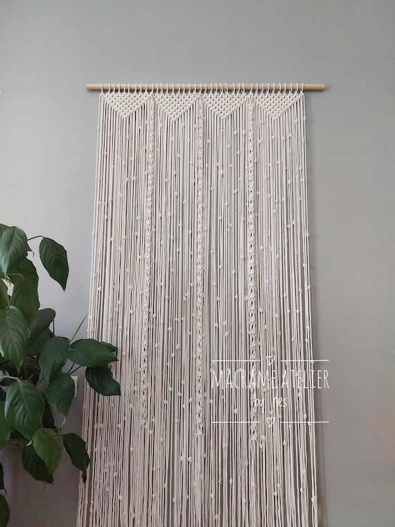 Customizable size macrame curtain room divider boho decor handmade curtain