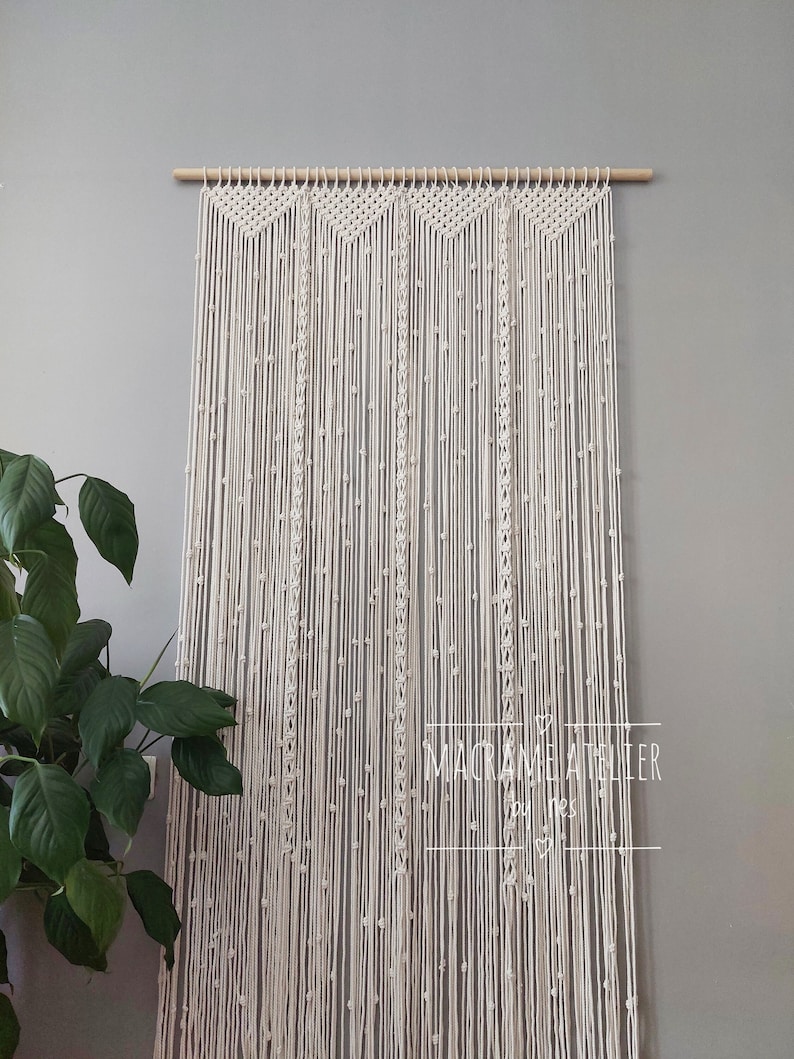 Macrame macrame curtain room divider