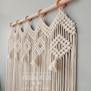 Handgemaakt macramégordijn: boho-huisdecoratie, aanpasbaar formaat
