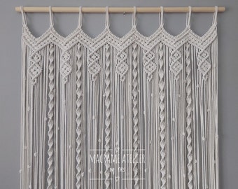 Macrame Curtain Customizable Size Curtain Room Divider Macrame Wall Hanging Wedding Backdrop Boho Wall Handmade Curtain