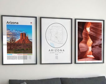 Arizona Art Prints Set: Desert Travel Poster (Digital Download)