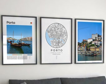 Porto Portugal Print Set: Scandinavian Travel Art (Digital Download)