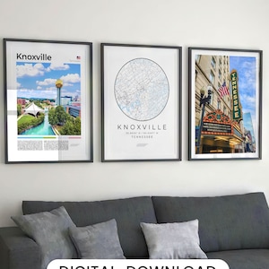Knoxville Tennessee Print Set: City Map, Landmarks (Digital Download)