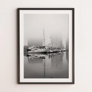 Digital Baltimore Black And White Print, Baltimore Inner Harbor Art Decor, Baltimore Travel Poster, Maryland Gift, Baltimore Wall Art Photo