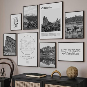 Colorado Black and White Photo Print Set: Rocky Mountains Decor (Digital Download)