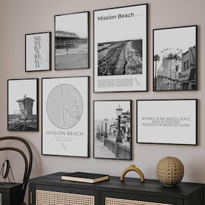 Mission Beach San Diego Print Set: Boardwalk & Pier Photos (Digital Download)