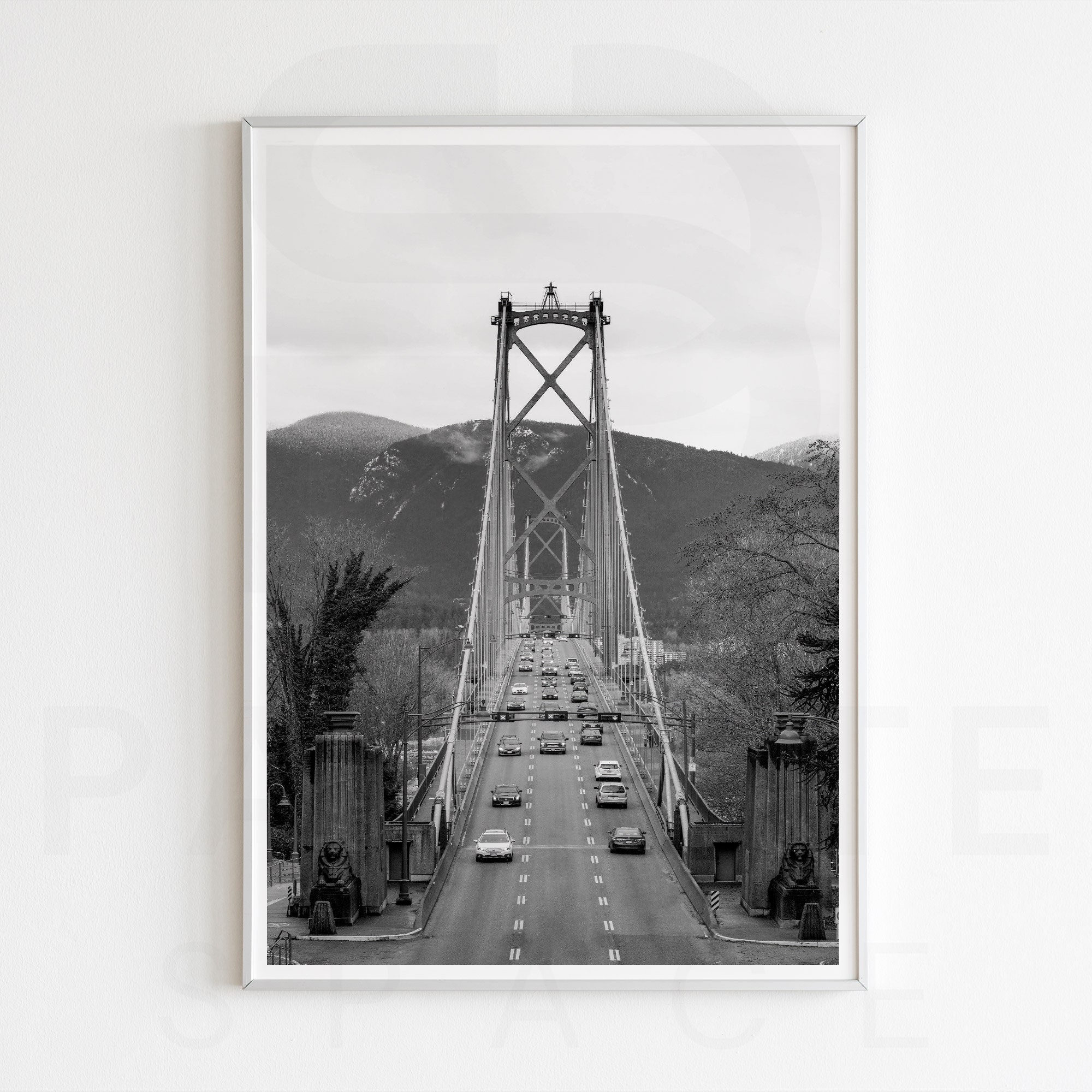 Digital Vancouver Black and White Print Set of 3, Vancouver Map Print