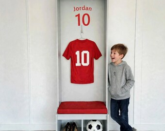 Children's Personalised sports, football locker, furniture, change booth