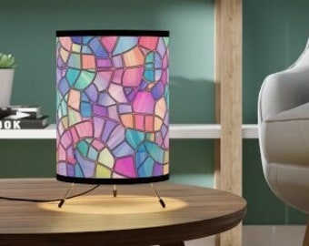 Tripod Lamp with High-Res Printed Shade, US\CA plug